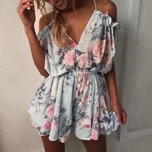 BOGO ITEM ⚫️White blue floral romper